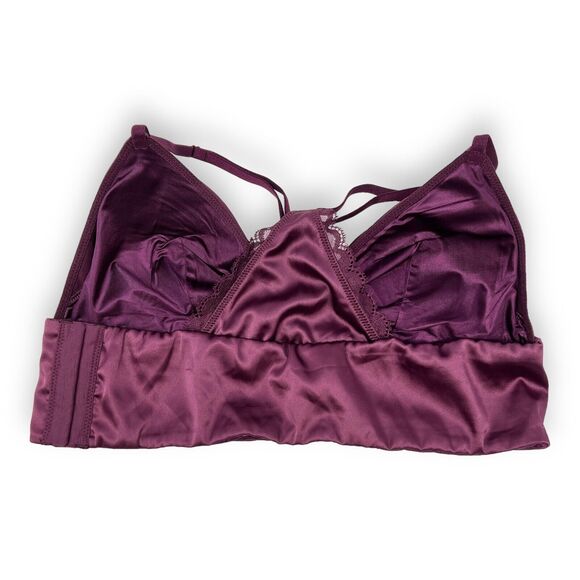 Savage X Fenty Purple Satin Racerback Bralette Women’s 32 A - Picture 2 of 6